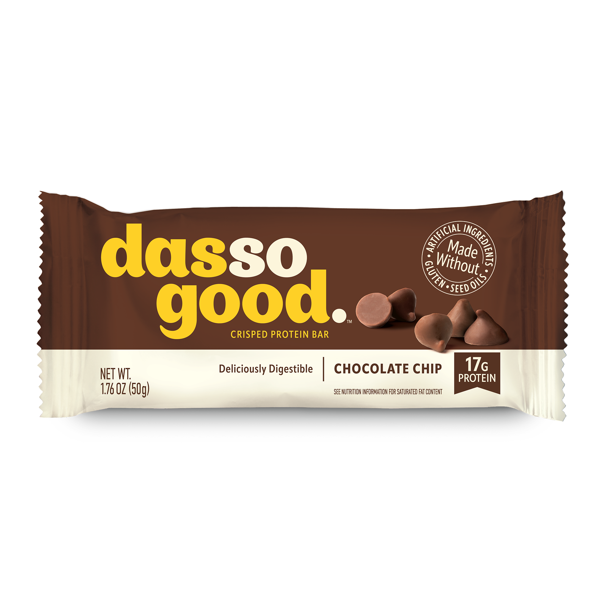 dasso good chocolate chip protein bar